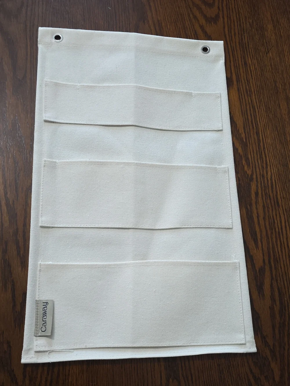Caraway Cream Canvas Hanging Lid Organizer Pocket Panel